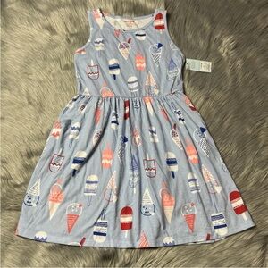 Cat And Jack Target Blue Ice Cream Tank Girls Dress Size Large
